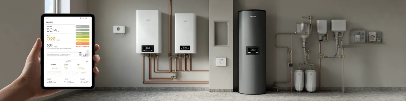 Comparaison entre chaudière gaz moderne et installation fioul avec relevés de consommation énergétique