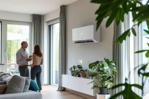 Système de ventilation mécanique installé au plafond d'une habitation moderne