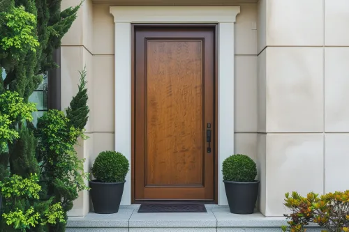 Porte d'entrée en bois massif avec joints d'étanchéité thermique pour une isolation optimale