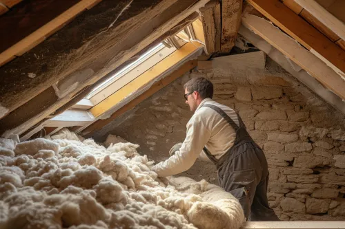 Laine de mouton et ouate de cellulose pour isolation écologique des bâtiments anciens