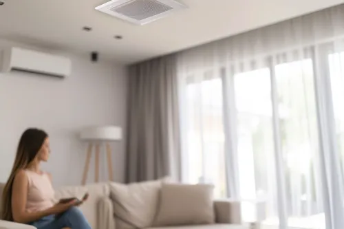 Système de ventilation mécanique contrôlée double flux installé dans une maison en rénovation